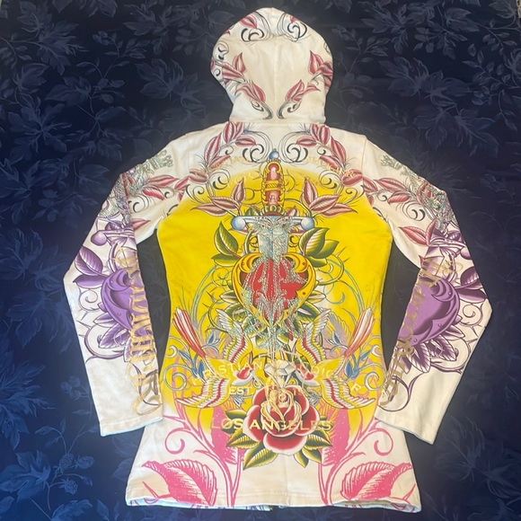 “For Ever” 👑 Christian Audigier hoodie sweatshirt S - Picture 2 of 12